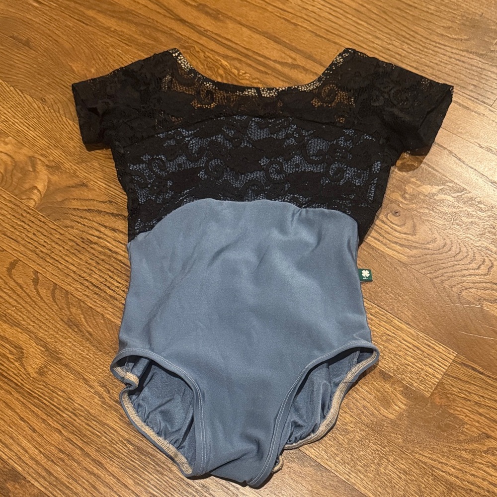Luckyleo 🍀 Blue and Black Lace Leotard
